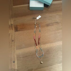 Multicolor Beaded Necklace with Gold Accents